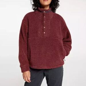 Alpine Design NWT 1/2 Snap Sherpa Pullover Dark Auburn
